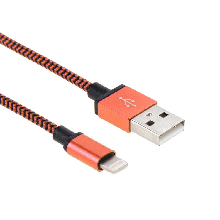 2m Woven Style 8 Pin to USB Sync Data / Charging Cable(Orange) - Normal Style Cable by buy2fix | Online Shopping UK | buy2fix