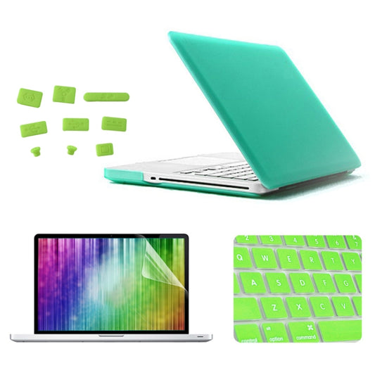 ENKAY for MacBook Pro 13.3 inch (US Version) / A1278 4 in 1 Frosted Hard Shell Plastic Protective Case with Screen Protector & Keyboard Guard & Anti-dust Plugs(Green) - MacBook Pro Cases by ENKAY | Online Shopping UK | buy2fix