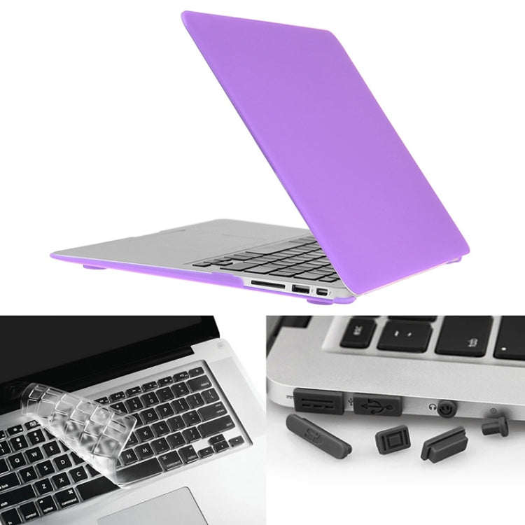 ENKAY for Macbook Air 13.3 inch (US Version) / A1369 / A1466 Hat-Prince 3 in 1 Frosted Hard Shell Plastic Protective Case with Keyboard Guard & Port Dust Plug(Purple) - MacBook Air Cases by ENKAY | Online Shopping UK | buy2fix