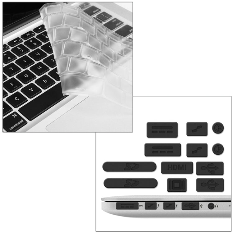 ENKAY for Macbook Pro Retina 15.4 inch (US Version) / A1398 Hat-Prince 3 in 1 Crystal Hard Shell Plastic Protective Case with Keyboard Guard & Port Dust Plug(White) - MacBook Pro Cases by ENKAY | Online Shopping UK | buy2fix