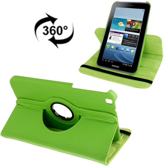 360 Degree Rotation Litchi Texture Leather Case with Holder for Galaxy Tab 3 (8.0) / T3110 / T3100 / T315(Green) - Other Galaxy Tab PC by buy2fix | Online Shopping UK | buy2fix