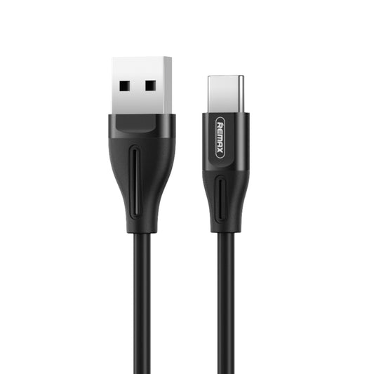REMAX RC-075a 1m 2.1A USB to USB-C / Type-C Jell Data Cable (Black) - USB-C & Type-C Cable by REMAX | Online Shopping UK | buy2fix