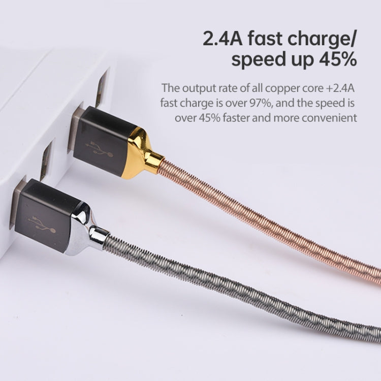 awei CL-26 0.3m 2.4A USB to USB-C / Type-C Metal Fast Charging Cable (Grey) - USB-C & Type-C Cable by awei | Online Shopping UK | buy2fix
