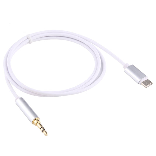 1m USB-C / Type-C to 3.5mm Male Audio Adapter Cable(Silver) - Video & Audio Cable by buy2fix | Online Shopping UK | buy2fix
