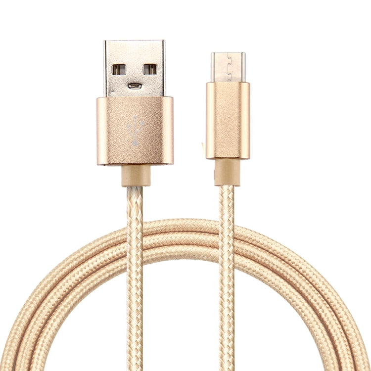 Knit Texture USB to USB-C / Type-C Data Sync Charging Cable, Cable Length: 2m, 3A Output(Gold) - USB-C & Type-C Cable by buy2fix | Online Shopping UK | buy2fix