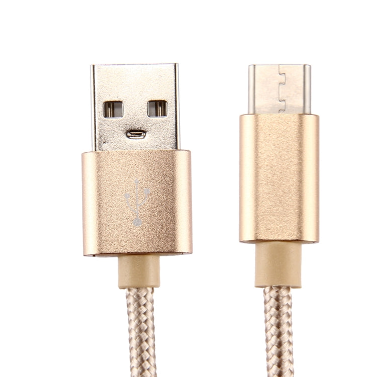 Knit Texture USB to USB-C / Type-C Data Sync Charging Cable, Cable Length: 3m, 3A Total Output, 2A Transfer Data(Gold) - USB-C & Type-C Cable by buy2fix | Online Shopping UK | buy2fix