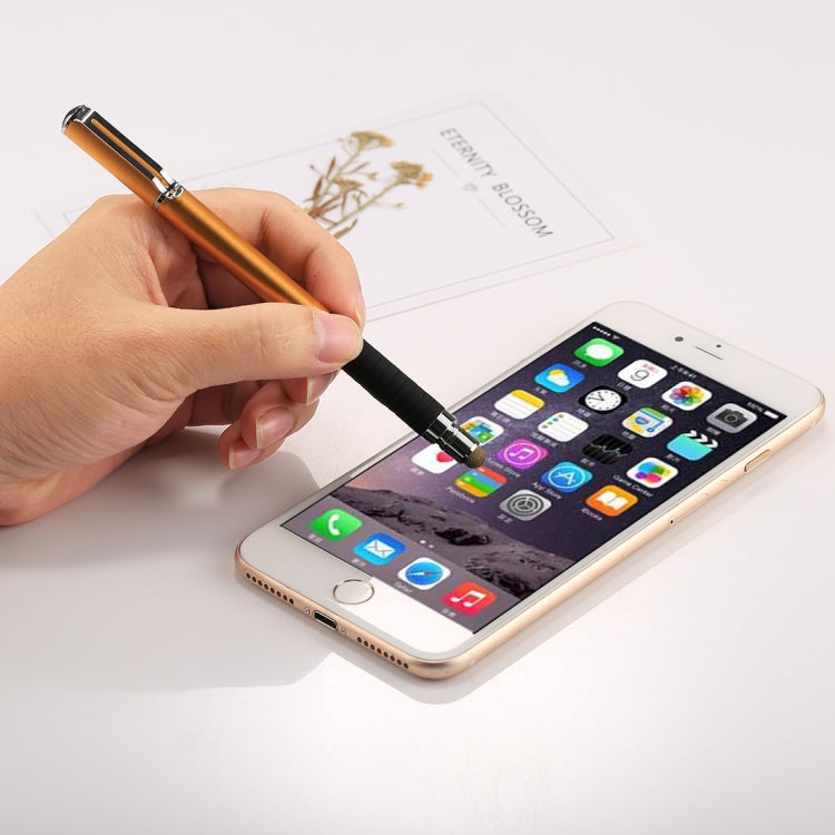 Universal 2 in 1 Multifunction Round Thin Tip Capacitive Touch Screen Stylus Pen, For iPhone, iPad, Samsung, and Other Capacitive Touch Screen Smartphones or Tablet PC(Gold) - Stylus Pen by buy2fix | Online Shopping UK | buy2fix