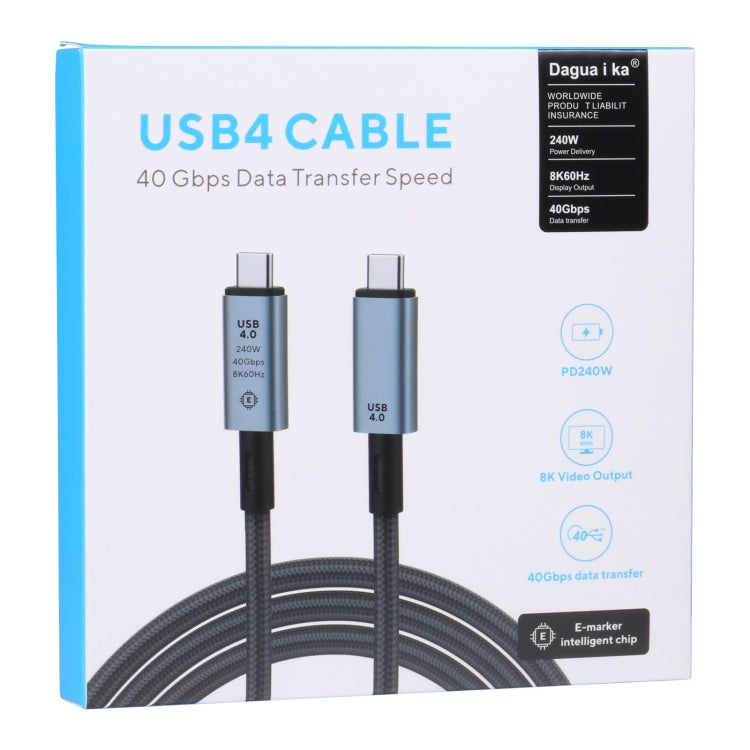 40Gbps 8K USB-C/Type-C to USB-C/Type-C Video Cable Compatible with USB 4, Length: 1m(Black) - Video & Audio Cable by buy2fix | Online Shopping UK | buy2fix