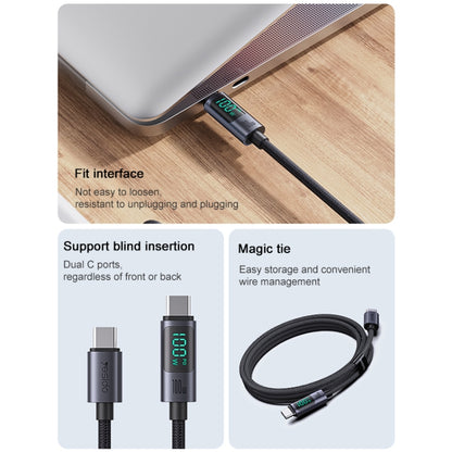 Yesido CA158 PD100W USB-C / Type-C to USB-C / Type-C Digital Display Charging Data Cable, Cable Length: 1.2m (Black) - USB-C & Type-C Cable by Yesido | Online Shopping UK | buy2fix