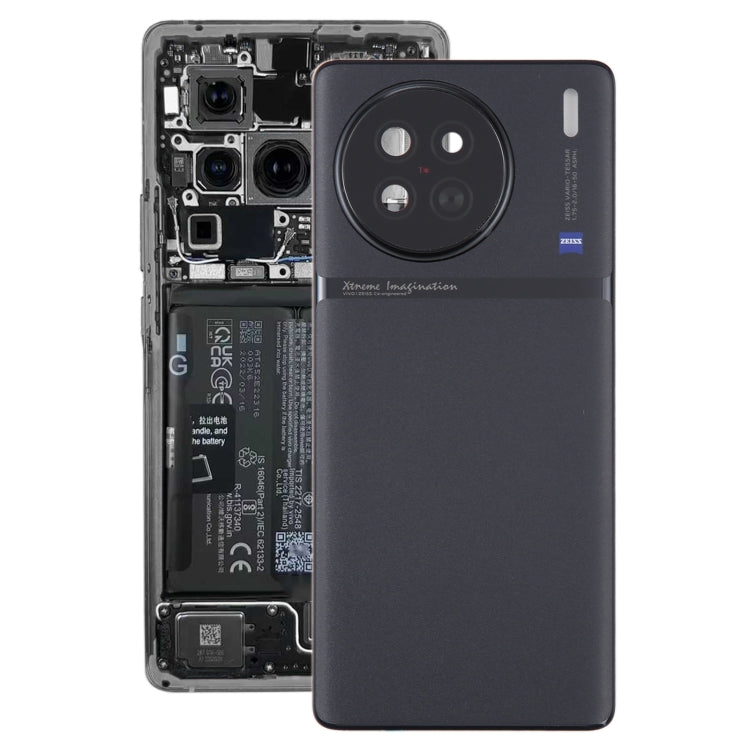 For vivo X90 Battery Back Cover with Camera Lens Cover(Black) - Back Cover by buy2fix | Online Shopping UK | buy2fix