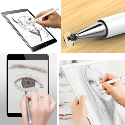 Imitation Porcelain 2 in 1 Mobile Phone Touch Screen Capacitive Pen for Apple / Huawei / Xiaomi / Samsung(White) - Pencil Accessories by buy2fix | Online Shopping UK | buy2fix