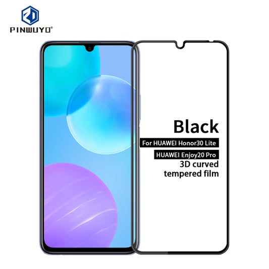 For Huawei Enjoy20 Pro/Honor30 Lite PINWUYO 9H 3D Curved Full Screen Explosion-proof Tempered Glass Film(Black) - Huawei Tempered Glass by PINWUYO | Online Shopping UK | buy2fix