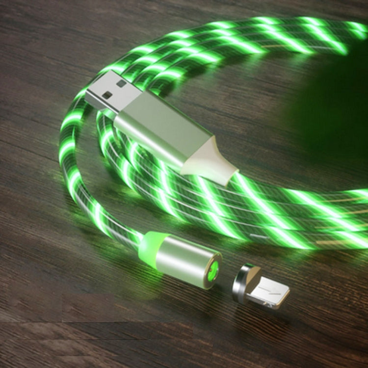 USB to 8 Pin Magnetic Suction Colorful Streamer Mobile Phone Charging  Cable, Length: 1m(Green Light) - Charging Cable & Head by buy2fix | Online Shopping UK | buy2fix