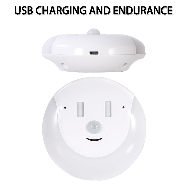 USB Charging Light & Human Body Sensing Control Smile Magnetic Night Light(Cold White Light) - Night Lights by buy2fix | Online Shopping UK | buy2fix