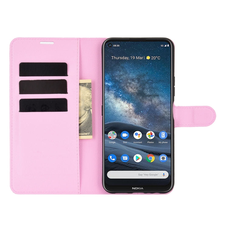 For Nokia 8.3 5G Litchi Texture Horizontal Flip Protective Case with Holder & Card Slots & Wallet(Pink) - Nokia Cases by buy2fix | Online Shopping UK | buy2fix