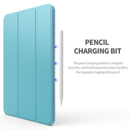For iPad Air 2022 / 2020 10.9 Three-folding Surface PU Leather TPU Matte Soft Bottom Case with Holder & Sleep / Wake-up Function(Sky blue) - iPad Air (2022) / (2020) 10.9 Cases by buy2fix | Online Shopping UK | buy2fix