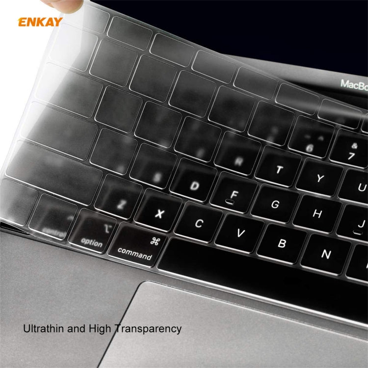 ENKAY 3 in 1 Crystal Laptop Protective Case + EU Version TPU Keyboard Film + Anti-dust Plugs Set for MacBook Pro 13.3 inch A1706 / A1989 / A2159 (with Touch Bar)(Grey) - MacBook Pro Cases by ENKAY | Online Shopping UK | buy2fix