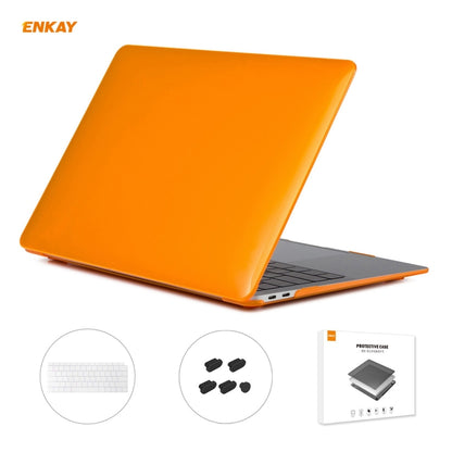 ENKAY 3 in 1 Crystal Laptop Protective Case + US Version TPU Keyboard Film + Anti-dust Plugs Set for MacBook Air 13.3 inch A1932 (2018)(Orange) - MacBook Air Cases by WIWU | Online Shopping UK | buy2fix