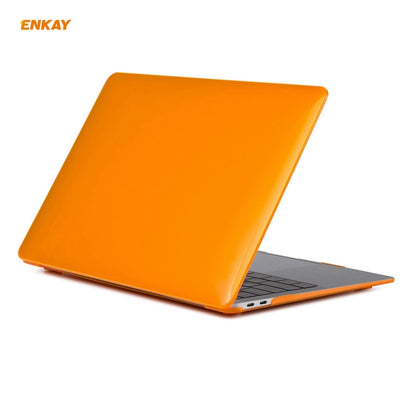 For MacBook Air 13.3 inch A1932 2018 ENKAY 3 in 1 Crystal Laptop Protective Case and EU Version TPU Keyboard Film and Anti-dust Plugs Set(Orange) - MacBook Air Cases by ENKAY | Online Shopping UK | buy2fix