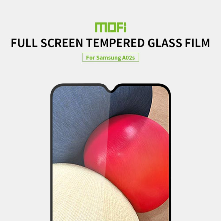 For Samsung Galaxy A02s MOFI 9H 2.5D Full Screen Tempered Glass Film(Black) - Galaxy Tempered Glass by MOFI | Online Shopping UK | buy2fix