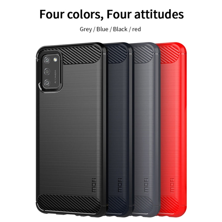 For Samsung Galaxy A02s/M02s/F02s(US Version) MOFI Gentleness Series Brushed Texture Carbon Fiber Soft TPU Case(Red) - Galaxy Phone Cases by MOFI | Online Shopping UK | buy2fix