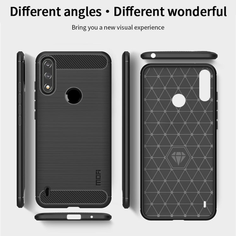 For Motorola Moto E7 Power MOFI Gentleness Series Brushed Texture Carbon Fiber Soft TPU Case(Black) - Motorola Cases by MOFI | Online Shopping UK | buy2fix