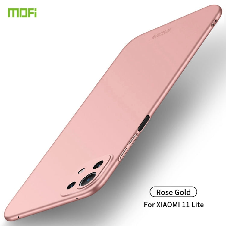 For Xiaomi Mi 11 Lite MOFI Frosted PC Ultra-thin Hard Case(Rose Gold) - Xiaomi Cases by MOFI | Online Shopping UK | buy2fix