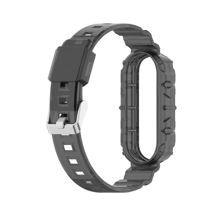 For Xiaomi Band 5 / Band 6 Transparent Case Watch Band(black) - Watch Bands by buy2fix | Online Shopping UK | buy2fix