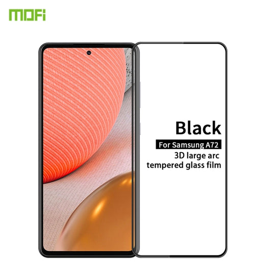 For Samsung Galaxy A72 4G/5G MOFI 9H 3D Explosion-proof Curved Screen Tempered Glass Film(Black) - Galaxy Tempered Glass by MOFI | Online Shopping UK | buy2fix