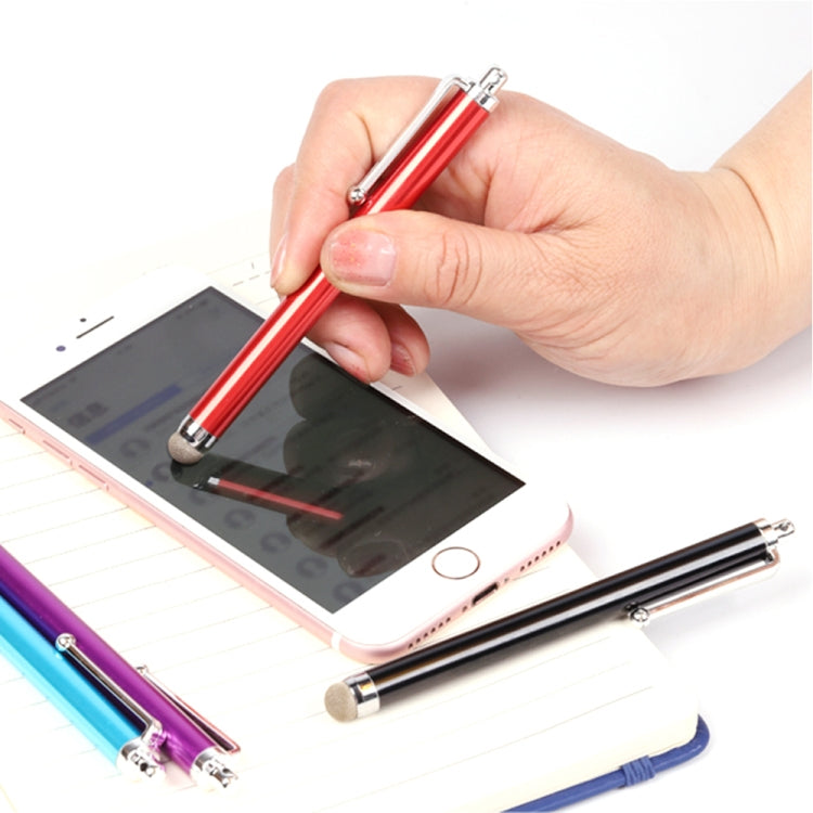 AT-19 Silver Fiber Pen Tip Stylus Capacitive Pen Mobile Phone Tablet Universal Touch Pen(Red) - Stylus Pen by buy2fix | Online Shopping UK | buy2fix