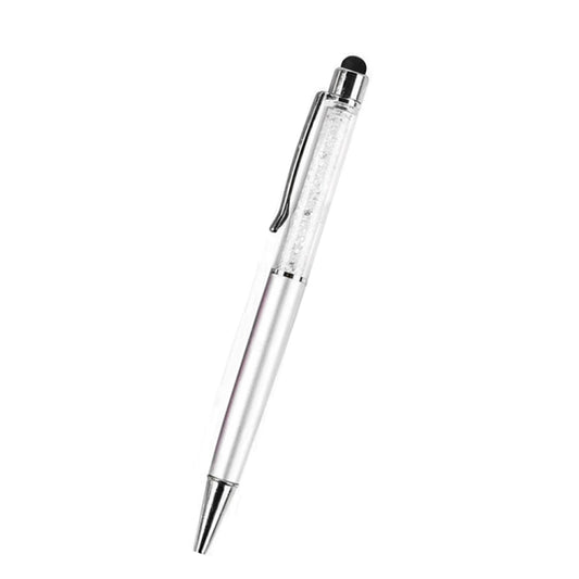 AT-22  2 in 1 Universal Flash Diamond Decoration Capacitance Pen Stylus Ballpoint Pen(Silver) - Stylus Pen by buy2fix | Online Shopping UK | buy2fix