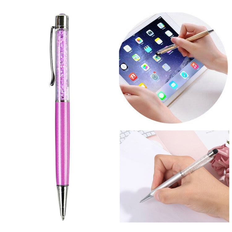 AT-22  2 in 1 Universal Flash Diamond Decoration Capacitance Pen Stylus Ballpoint Pen(Purple) - Stylus Pen by buy2fix | Online Shopping UK | buy2fix