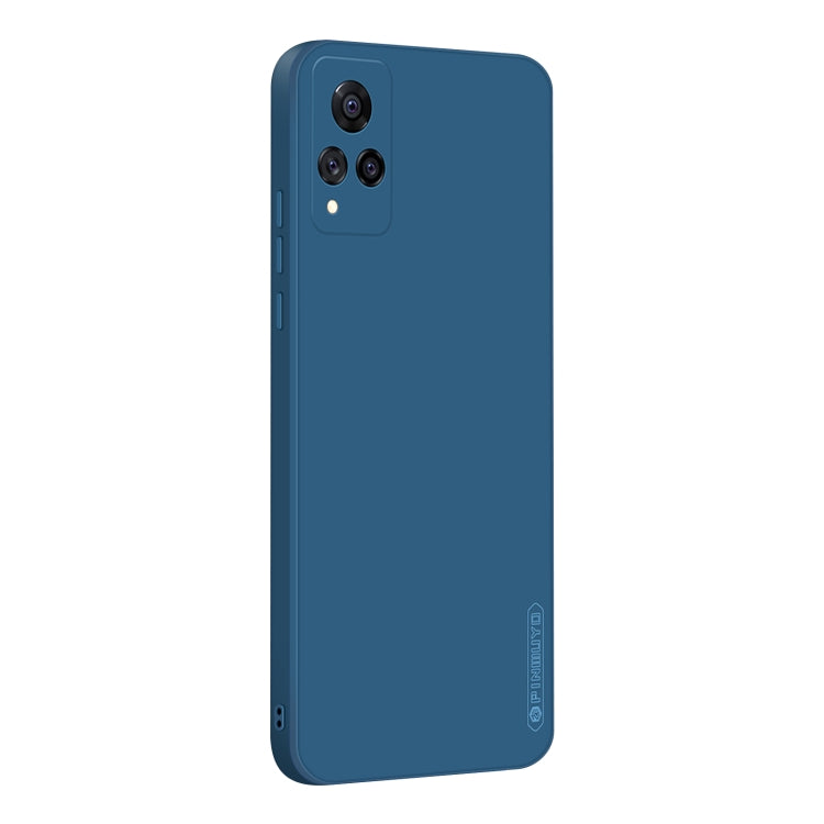 For vivo S9 PINWUYO Touching Series Liquid Silicone TPU Shockproof Case(Blue) - OPPO Cases by PINWUYO | Online Shopping UK | buy2fix