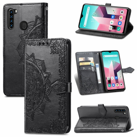 For Blackview A80 Pro Mandala Flower Embossed Horizontal Flip Leather Case with Holder & Three Card Slots & Wallet & Lanyard(Black) - More Brand by buy2fix | Online Shopping UK | buy2fix