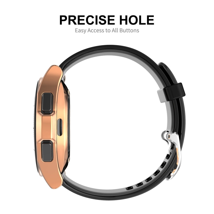 For Samsung Galaxy Watch4 Classic 42mm ENKAY Hat-Prince Full Coverage Electroplate Soft Case TPU HD Clear Cover + Tempered Glass Protector(Rose Gold) - Watch Cases by ENKAY | Online Shopping UK | buy2fix