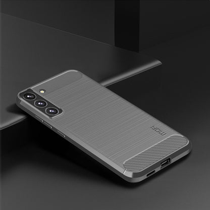 For Samsung Galaxy S22 5G MOFI Gentleness Series Brushed Texture Carbon Fiber Soft TPU Case(Gray) - Galaxy S22 5G Cases by MOFI | Online Shopping UK | buy2fix