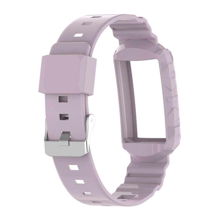 For Fitbit Charge 5 Silicone One Body Armor Watch Band(Light Purple) - Watch Bands by buy2fix | Online Shopping UK | buy2fix