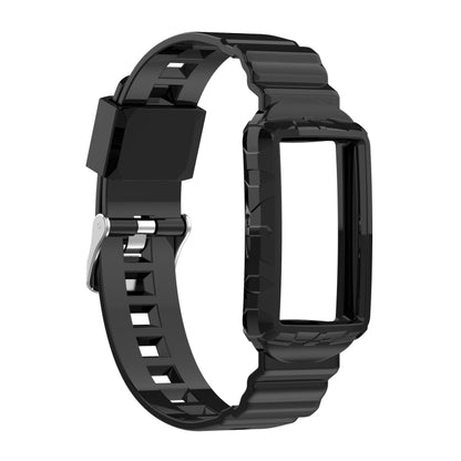 For Fitbit Charge 3 SE Silicone One Body Armor Watch Band(Black) - Watch Bands by buy2fix | Online Shopping UK | buy2fix
