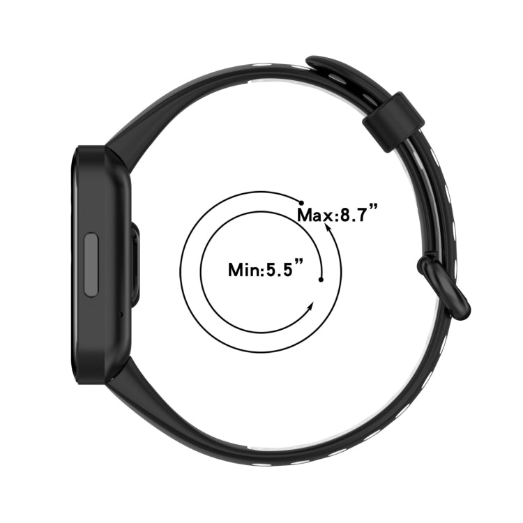 For Xiaomi Redmi Watch 2 Lite Two-Color Mixed Silicone Watch Band(Black+White) - Watch Bands by buy2fix | Online Shopping UK | buy2fix