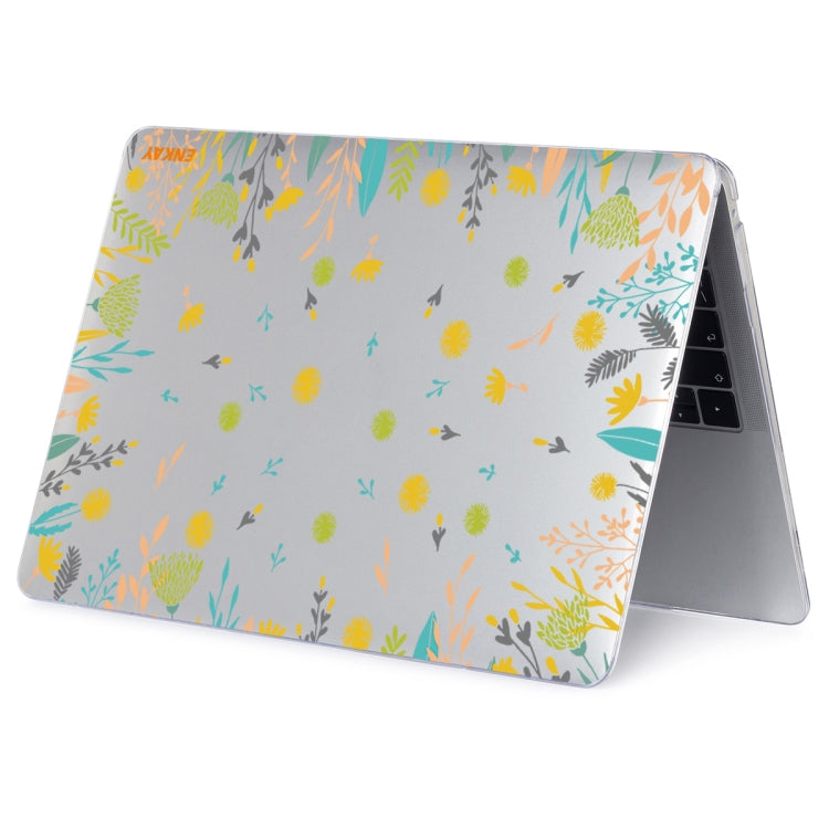 ENKAY Flower Series Pattern Laotop Protective Crystal Case For MacBook Pro 14.2 inch A2442 (2021)(Dandelion) - MacBook Pro Cases by ENKAY | Online Shopping UK | buy2fix