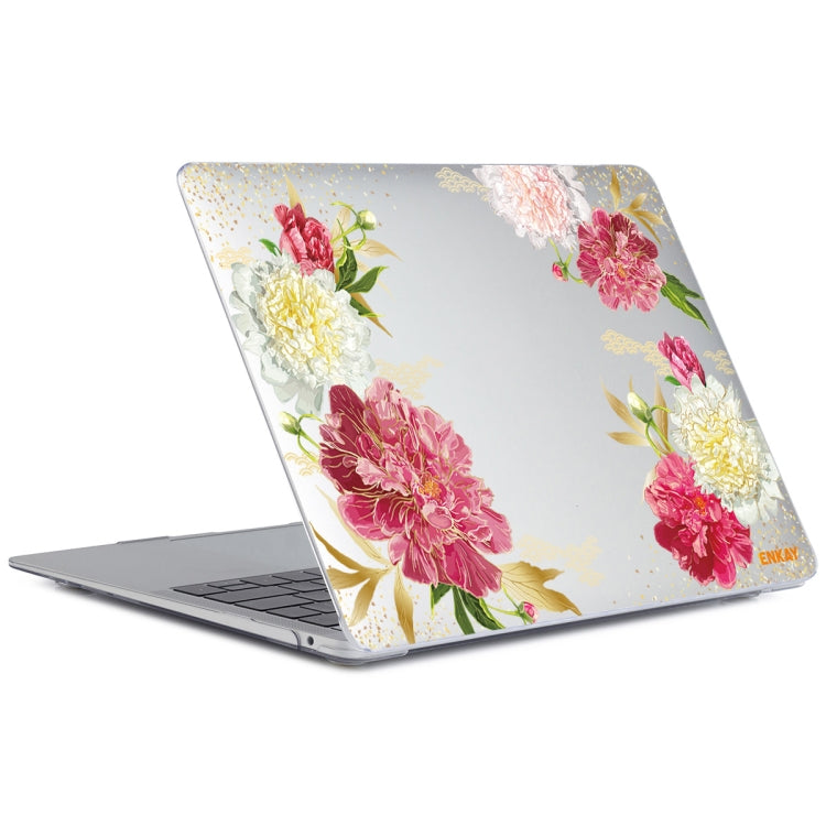 ENKAY Flower Series Pattern Laotop Protective Crystal Case For MacBook Pro 15.4 inch A1707 / A1990(Paeonia) - MacBook Pro Cases by ENKAY | Online Shopping UK | buy2fix