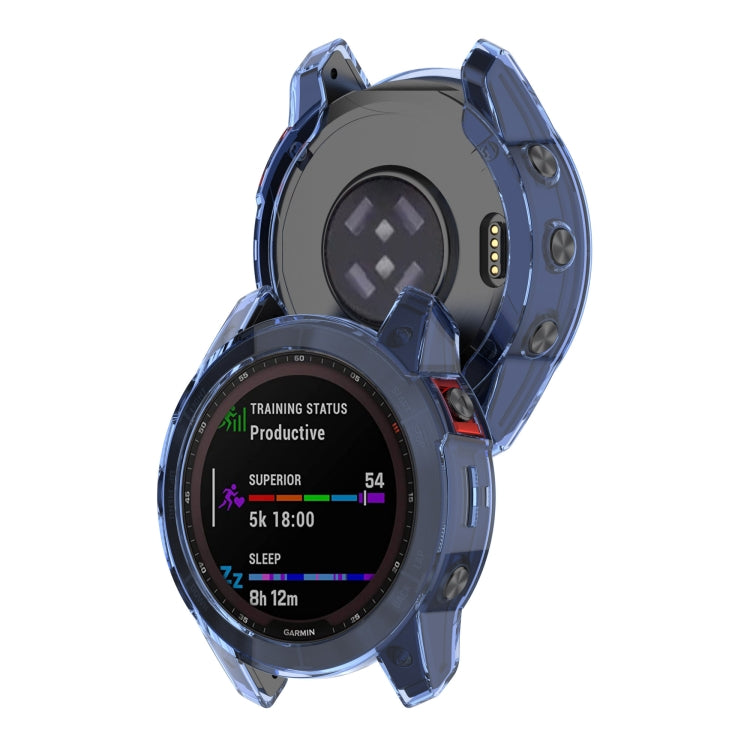 For Garmin Fenix 7X Shockproof TPU Soft Protective Case(Blue) - Watch Cases by buy2fix | Online Shopping UK | buy2fix