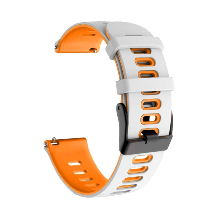 For Samsung Galaxy Watch 46mm 22mm Mixed-Color Silicone Watch Band(White Orange) - Watch Bands by buy2fix | Online Shopping UK | buy2fix