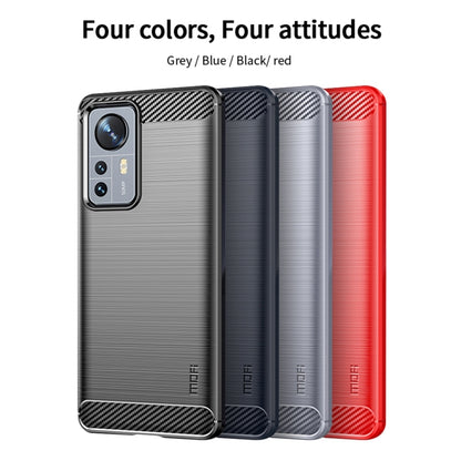 For Xiaomi 12 Pro MOFI Gentleness Brushed Carbon Fiber Soft TPU Case(Red) - Xiaomi Cases by MOFI | Online Shopping UK | buy2fix