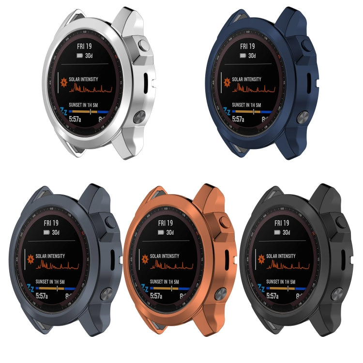 For Garmin Fenix 7 Shockproof TPU Watch Case(Dark Blue) - Watch Cases by buy2fix | Online Shopping UK | buy2fix