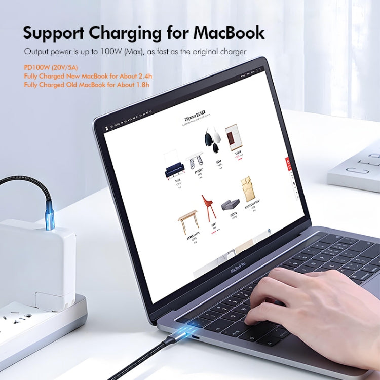 ENKAY PD100W 5A USB-C / Type-C to Type-C Elbow Fast Charging Cable with E-Marker, Length:2m - USB-C & Type-C Cable by ENKAY | Online Shopping UK | buy2fix