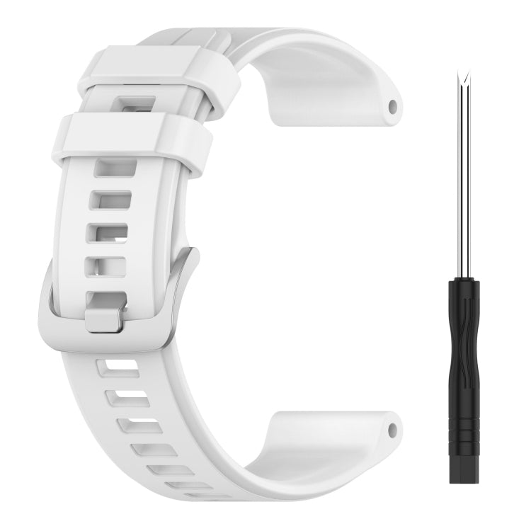 For Garmin Fenix 6 GPS 22mm Solid Color Silicone Watch Band(White) - Watch Bands by buy2fix | Online Shopping UK | buy2fix