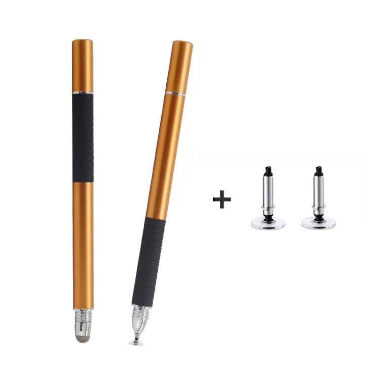 AT-31 Conductive Cloth Head + Precision Sucker Capacitive Pen Head 2-in-1 Handwriting Stylus with 2 Pen Head(Golden) - Stylus Pen by buy2fix | Online Shopping UK | buy2fix