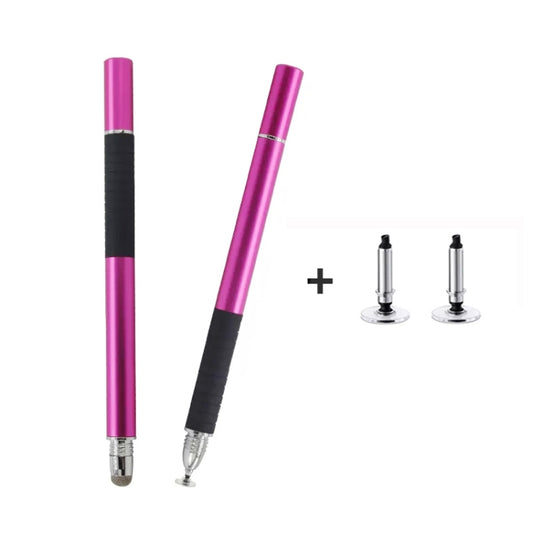 AT-31 Conductive Cloth Head + Precision Sucker Capacitive Pen Head 2-in-1 Handwriting Stylus with 2 Pen Head(Rose Red) - Stylus Pen by buy2fix | Online Shopping UK | buy2fix