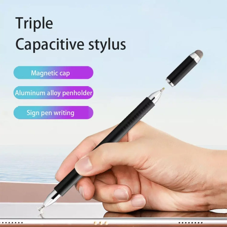 AT-32 3-in-1 Precision Sucker Capacitive Pen + Conductive Cloth Head + Handwriting Signature Pen Mobile Phone Touch Screen Pen with 2 Pen Head(Rose Gold) - Stylus Pen by buy2fix | Online Shopping UK | buy2fix